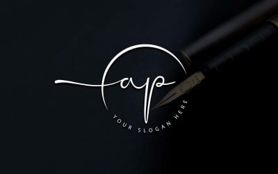Kalligráfia Stúdió Stílus AP Letter Logo Design
