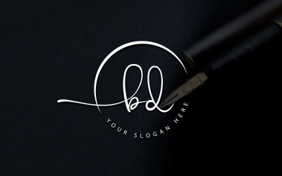 Kalligráfia Stúdió stílusú BD Letter Logo Design