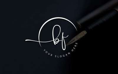 Kalligráfia Stúdió stílusú BF Letter Logo Design