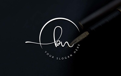 Kalligráfia Stúdió stílusú BN Letter Logo Design