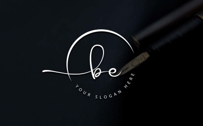 Kalligrafie Studio stijl BE brief Logo ontwerp