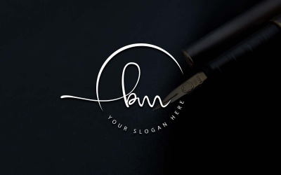Kalligrafie-Studio-Stil BM-Letter-Logo-Design