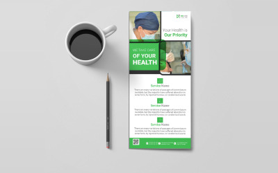 Kreatywny i nowoczesny szablon karty stojaka na opiekę medyczną