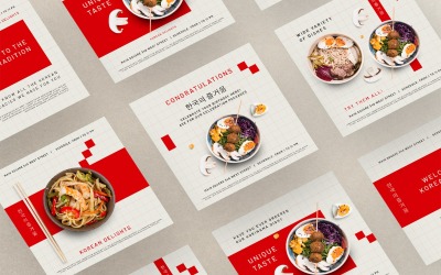 Modèle de publication de restaurant de cuisine coréenne