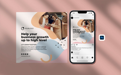 Modello Instagram - Design del modello di post sui social media aziendali
