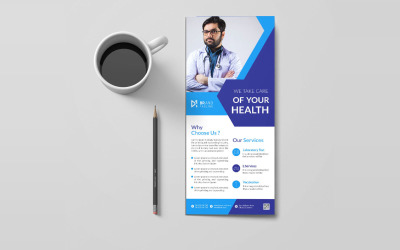 Modelo de design de cartão de rack de saúde médica