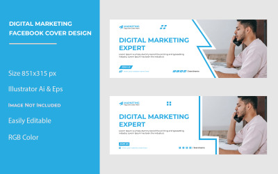 Modelos de design de capa do Facebook de marketing digital