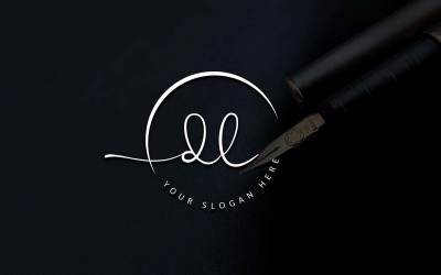 Diseño de logotipo de letra DL estilo estudio de caligrafía