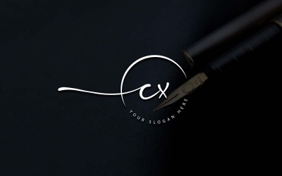 Kaligrafi Stüdyosu Tarzı CX Harf Logo Tasarımı