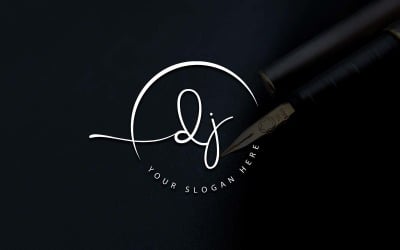 Kalligrafie Studio stijl DJ brief Logo ontwerp