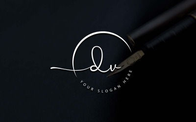 Kalligrafie-Studio-Stil DV-Letter-Logo-Design