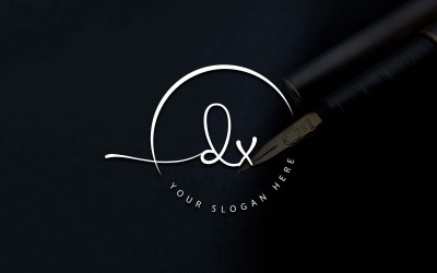 Projekt logo listu w stylu studio kaligrafii DX