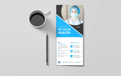 Tiszta és modern orvosi egészségügyi rack kártya sablon design