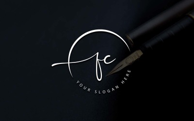 Calligraphy Studio Style FC Letter Logo Design