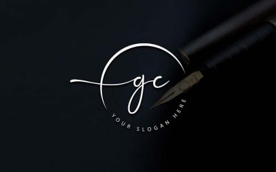 Дизайн логотипа студии каллиграфии в стиле GC Letter