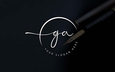 Дизайн логотипу студії каліграфії в стилі GA