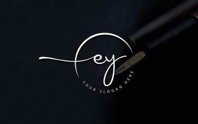 Kaligrafi Stüdyosu Tarzı EY Harf Logo Tasarımı