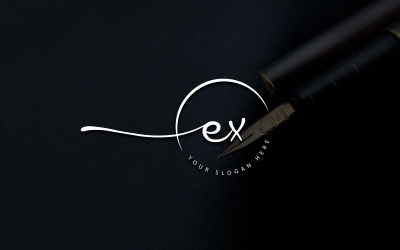 Kalligrafi Studio stil EX bokstavslogotypdesign