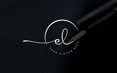 Kalligráfia Stúdió stílusú EL Letter Logo Design