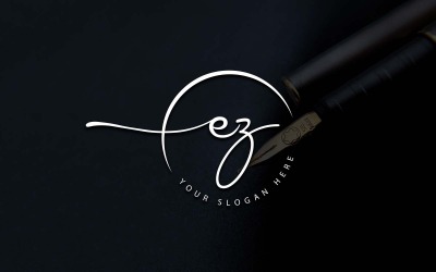Kalligrafie Studio stijl EZ brief Logo ontwerp