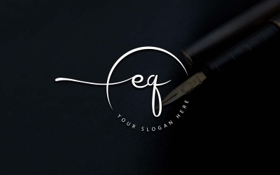 Kalligrafie-Studio-Stil EQ-Letter-Logo-Design