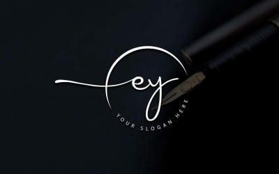 Kalligrafie-Studio-Stil EY-Letter-Logo-Design