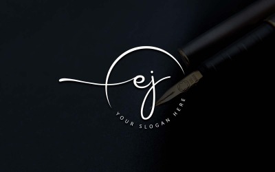 Projektowanie logo w stylu studio kaligrafii EJ list