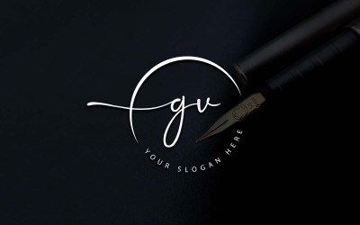Calligrafia Studio Style GV Lettera Logo Design