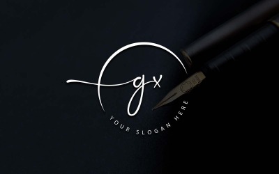 Calligraphy Studio Style GX Letter Logo Design