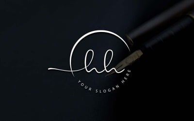 Calligraphy Studio Style HH Letter Logo Design