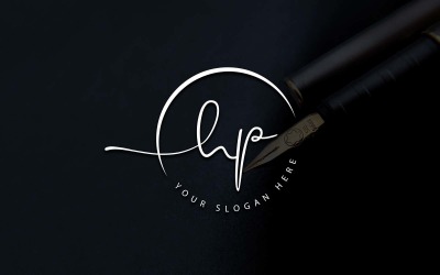 Calligraphy Studio Style HP Letter Logo Design