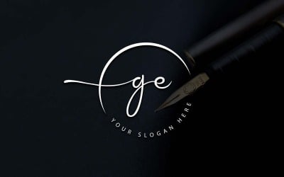 Дизайн логотипу студії каліграфії GE лист