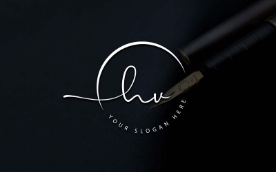 Kaligrafické Studio styl HV dopis Logo Design
