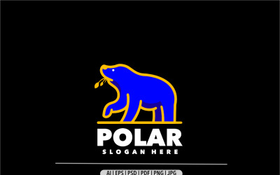 Modèle de conception de logo ours polaire