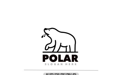 Modelo de logotipo de design de arte em linha polar