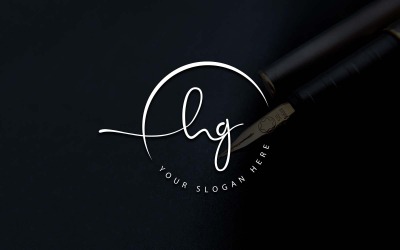 Projekt logo litery HG w stylu Studio kaligrafii
