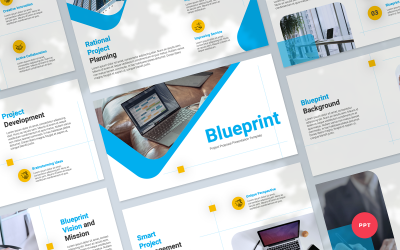 Blueprint - PowerPoint-mall för presentation av projektförslag