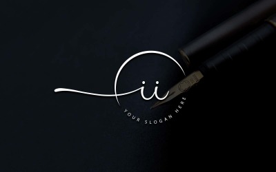 Kalligrafie Studio stijl II brief Logo ontwerp