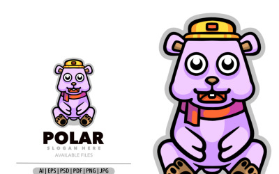 Logo projektu kreskówki maskotki polarnej