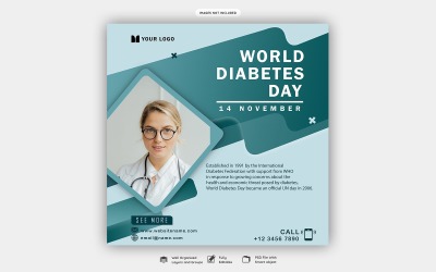 Modello per social media per la Giornata mondiale del diabete