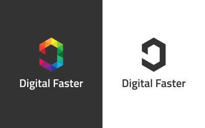 Шаблон дизайна логотипа Digital Faster