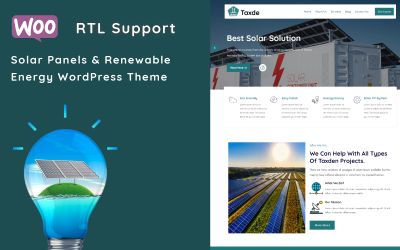 Taxde - Tema WordPress per pannelli solari ed energia rinnovabile