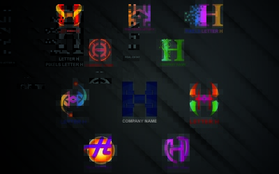 Bokstaven H-logotypmall för alla företag och varumärken