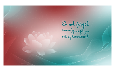 Motiverende achtergrond 14400x8100px met Lotus en citaat over dankbaarheid
