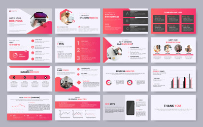 Vektor företagsföretag powerpoint affärsportfölj, profildesign, projektrapport,