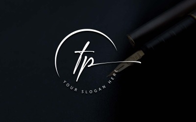 Calligraphy Studio Style TP Letter Logo Design