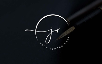 Création de logo de lettre JR de style studio de calligraphie