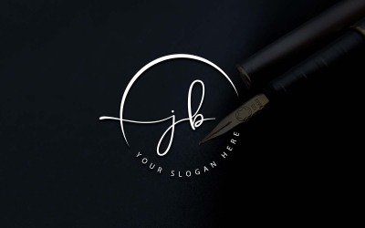 Diseño de logotipo de letra JB estilo estudio de caligrafía