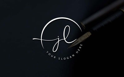 Diseño de logotipo de letra JL estilo estudio de caligrafía