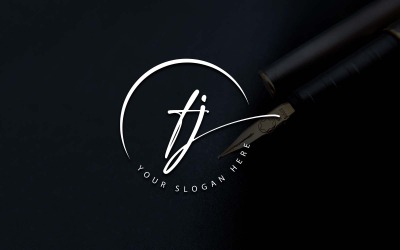 Kaligrafi Stüdyosu Tarzı TJ Mektup Logo Tasarımı